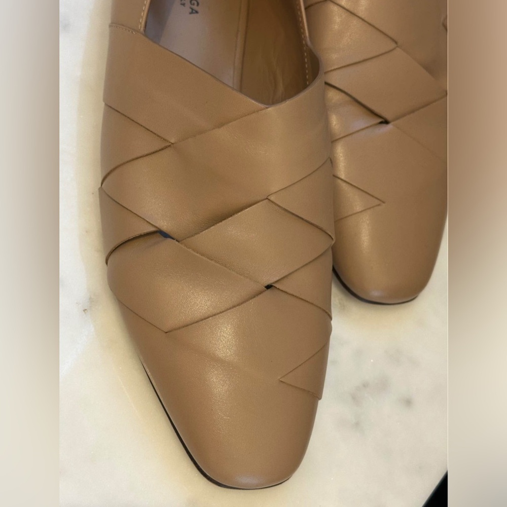 Via Spiga Women's Tan Leather Woven Ballet Flats (Size 7) - Picture 4 of 6